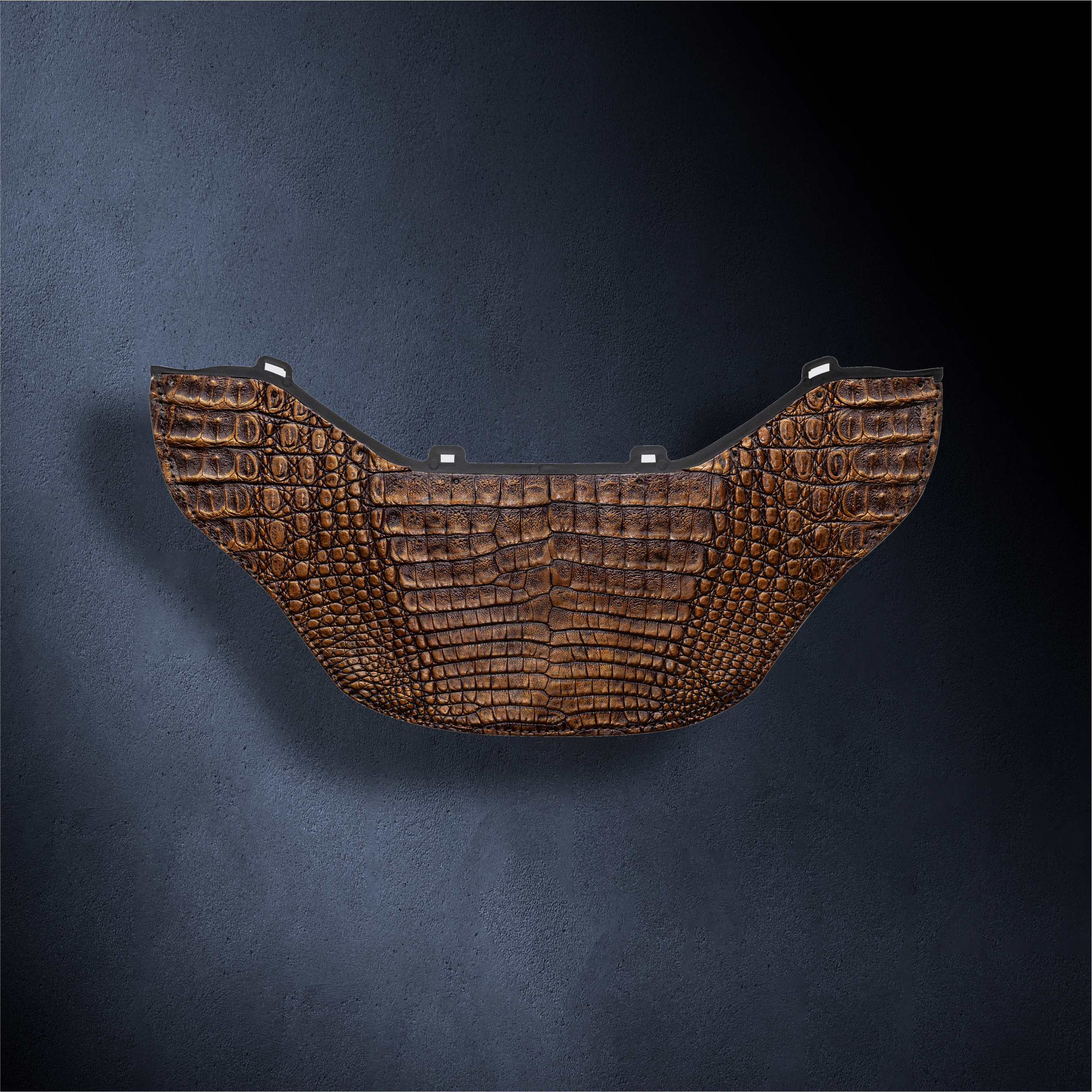Genuine Cayman Alligator Bib Chocolate/Copper– Slimline Series
